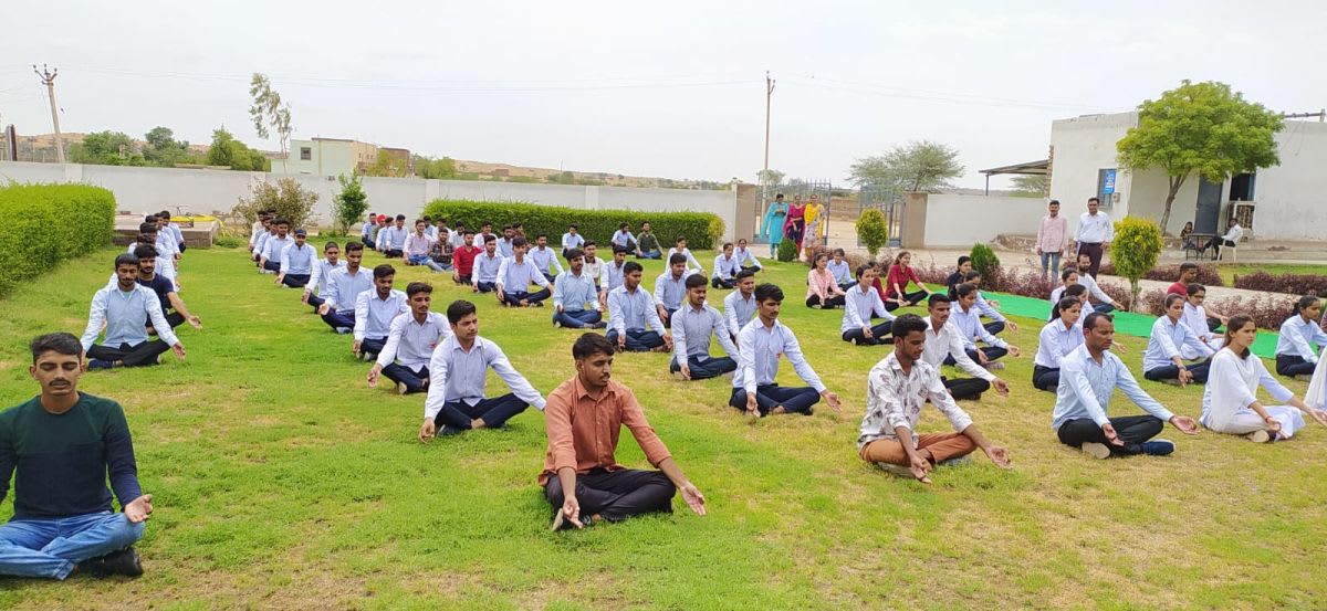 Students practicing wellness activities on campus
