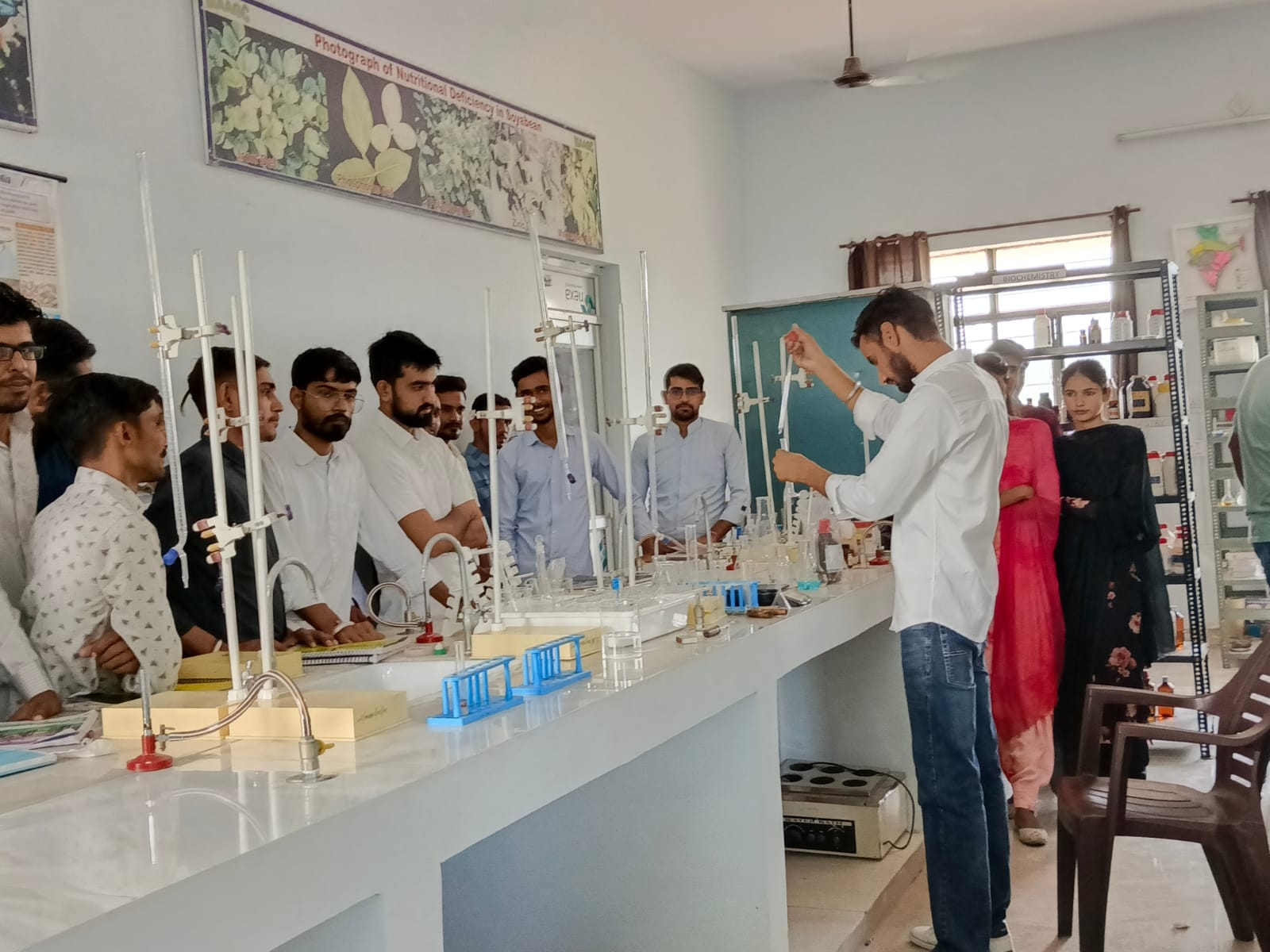 Students developing scientific skills in a laboratory