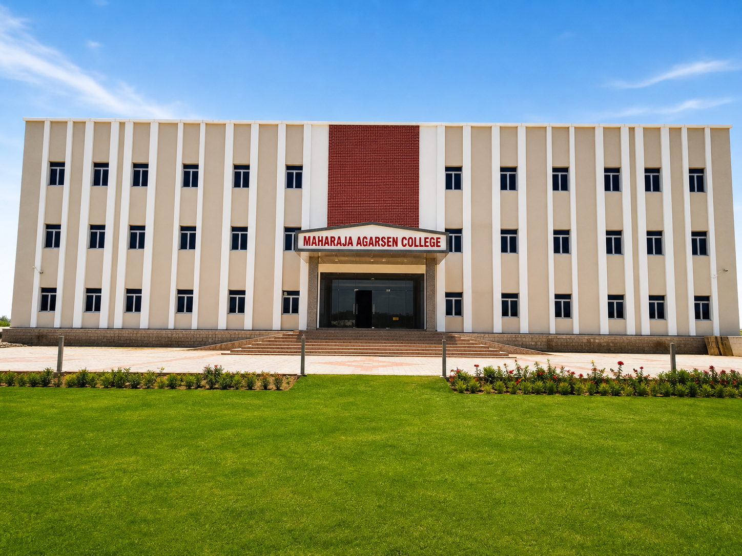 Shared campus building for Maharaja Agarsen College of Naturopathy and Yogic Sciences